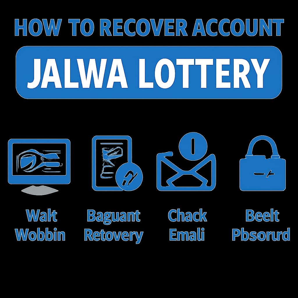 An illustration depicting steps for recovering a Jalwa Lottery account.