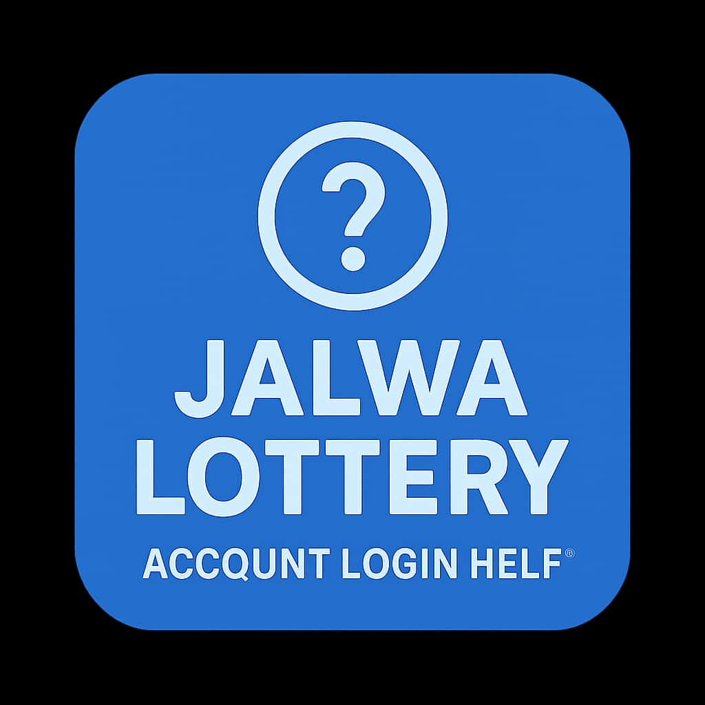 A simple badge representing Jalwa Lottery Account Login Help.