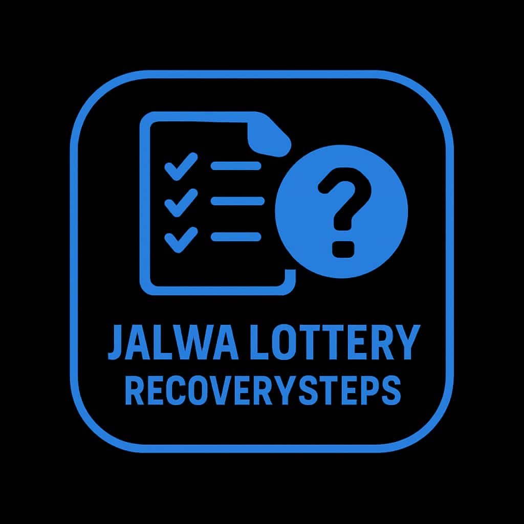 An icon illustrating recovery steps for Jalwa Lottery with a focus on guidance.