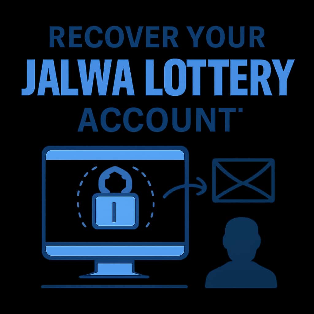An educational diagram outlining the steps to recover a Jalwa Lottery account.