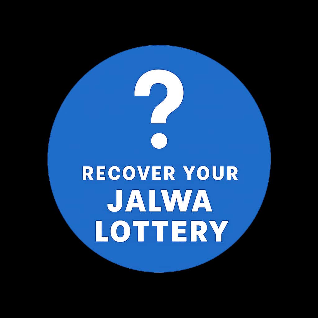A professional badge symbolizing account recovery assistance for Jalwa Lottery.