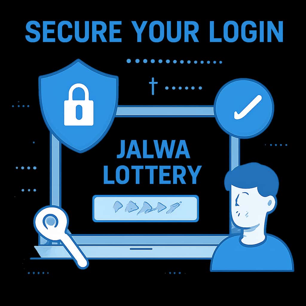 Diagram of secure login steps for Jalwa Lottery.